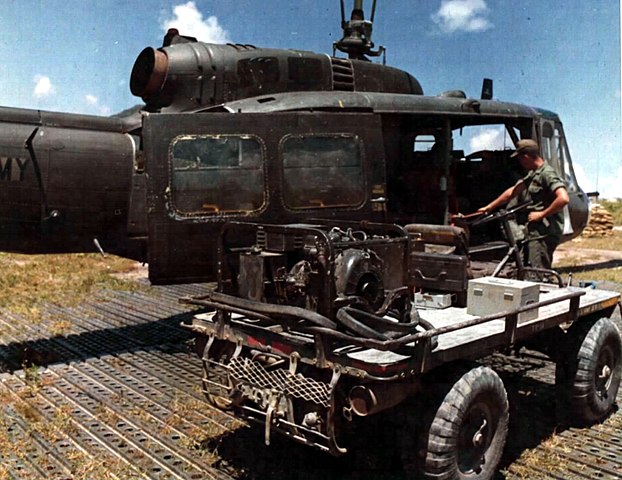 Mule loaded from a Huey UH1 in Vietnam